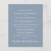 Chic Foto Dusty Blue Wedding Reception Einladung (Rückseite)