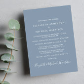 Chic Foto Dusty Blue Wedding Reception Einladung