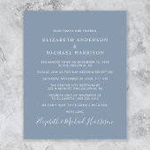 Chic Foto Dusty Blue Wedding Reception Einladung