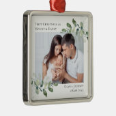 Chic Foto Eucalyptus New Baby Ornament Aus Metall (Rechts)