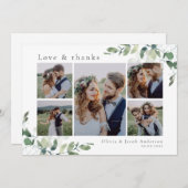 Chic Foto Eucalyptus Wedding Dankeschön-Karte Dankeskarte (Vorne/Hinten)