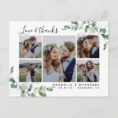 Chic Foto Eucalyptus Wedding Vielen Dank Postkarte (Vorderseite)