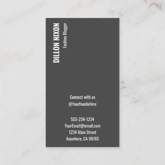 Chic Foto Fashion Social Media Visitenkarte (Rückseite)