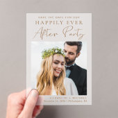 Chic Foto Gold Hochzeitsempfang Save the Date Acryleinladungen (Insitu (Handheld))