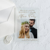 Chic Foto Gold Hochzeitsempfang Save the Date Acryleinladungen