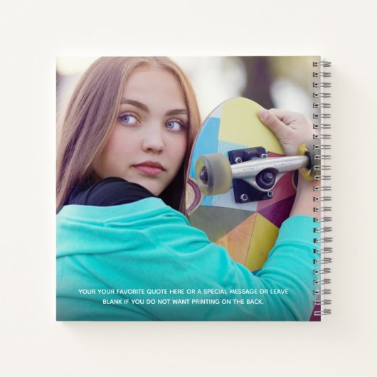 Chic Foto Graduation Party Gästebuch Notizblock (Rückseite)