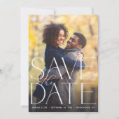 Chic Foto Grand Save the Date Einladung (Vorderseite)