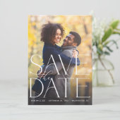 Chic Foto Grand Save the Date Einladung (Stehend Vorderseite)