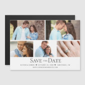 Chic Foto Grid Wedding Save the Date Magnet (Vorne/Hinten)