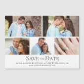 Chic Foto Grid Wedding Save the Date Magnet (Vorderseite)