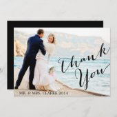 Chic Foto Hochzeit Dankeschön-Karte Dankeskarte (Vorne/Hinten)