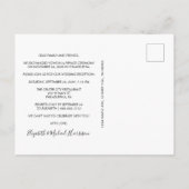 Chic Foto Hochzeitsempfang Einladungspostkarte (Rückseite)
