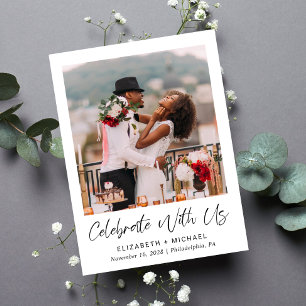 Chic Foto Hochzeitsempfang Einladungspostkarte