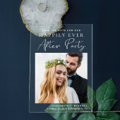 Chic Foto Hochzeitsempfang Save the Date Acryleinladungen