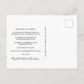 Chic Foto Hochzeitsempfang Save the Date Ankündigungspostkarte (Rückseite)