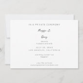 Chic Foto & Just Married Typografy Horizontal Einladung (Rückseite)