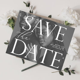 Chic Foto LG Save the Date B&W Einladung