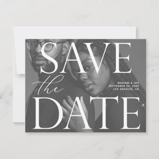 Chic Foto LG Save the Date B&W Einladung (Vorderseite)