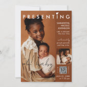 Chic Foto Magazine Cover Baby Birth Ankündigung (Vorderseite)