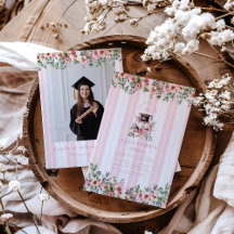 Chic Foto Pink Floral Graduation Party