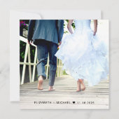 Chic Foto Pink Hochzeitsempfang Einladung (Rückseite)