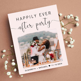 Chic Foto Pink Hochzeitsempfang Einladung