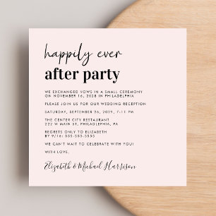 Chic Foto Pink Hochzeitsempfang Einladung