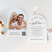 Chic Foto QR Code Arch Wedding Reception Einladung