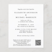 Chic Foto QR Code Budget Einladung Hochzeit (Rückseite)