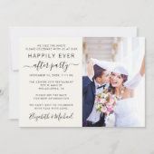 Chic Foto QR Code Cream Wedding Reception Einladung (Vorderseite)