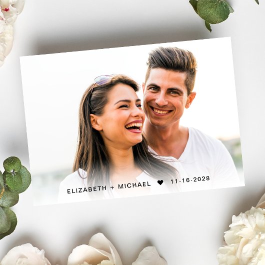 Chic Foto QR Code Cream Wedding RSVP Karte