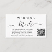 Chic Foto QR Code Hochzeitdetails Begleitkarte (Vorderseite)