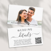 Chic Foto QR Code Hochzeitdetails Begleitkarte