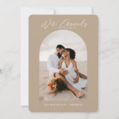 Chic Foto QR Code Hochzeitsankündigung Verlobung Einladung (Vorderseite)