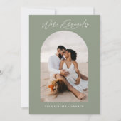 Chic Foto QR Code Hochzeitsankündigung Verlobung Einladung (Vorderseite)