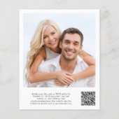 Chic Foto QR Code Hochzeitsempfang Einladung (Rückseite)