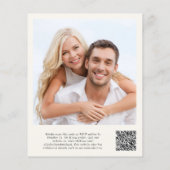 Chic Foto QR Code Hochzeitsempfang Einladung (Rückseite)