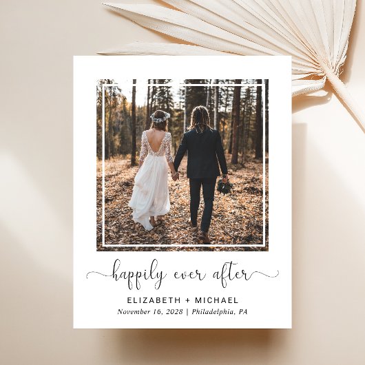 Chic Foto QR Code Hochzeitsempfang Einladung