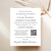 Chic Foto QR Code Hochzeitsempfang Einladung