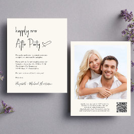 Chic Foto QR Code Hochzeitsempfang Einladung