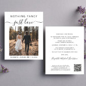 Chic Foto QR Code Hochzeitsempfang Einladung