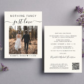 Chic Foto QR Code Hochzeitsempfang Einladung