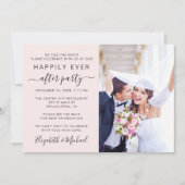 Chic Foto QR Code Rosa Hochzeitsempfang Einladung (Vorderseite)