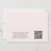Chic Foto QR Code Rosa Hochzeitsempfang Einladung (Rückseite)