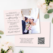 Chic Foto QR Code Rosa Hochzeitsempfang Einladung