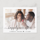 Chic Foto QR Code Save the Date Ankündigungspostkarte (Vorderseite)