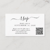 Chic Foto QR Code Wedding RSVP Begleitkarte (Vorderseite)