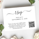 Chic Foto QR Code Wedding RSVP Karte