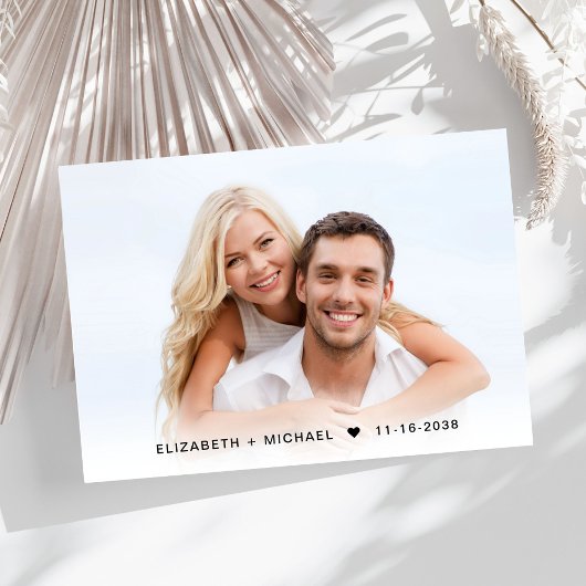 Chic Foto QR Code Wedding RSVP Karte