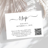 Chic Foto QR Code Wedding RSVP Karte